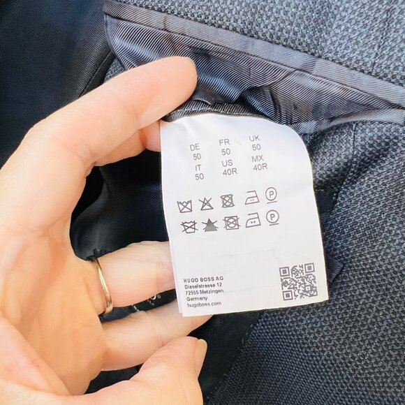 Boss Hugo Boss Huge4/Genius3 Wool slim sport coat, textured gray, Size 40R - Picture 13 of 16